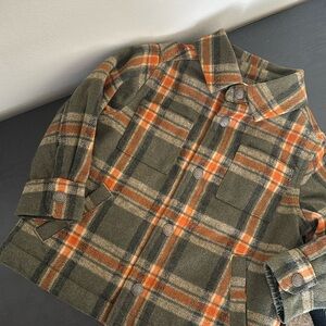 Toddler OldNavy Plaid Fleece Jacket💚🧡💚